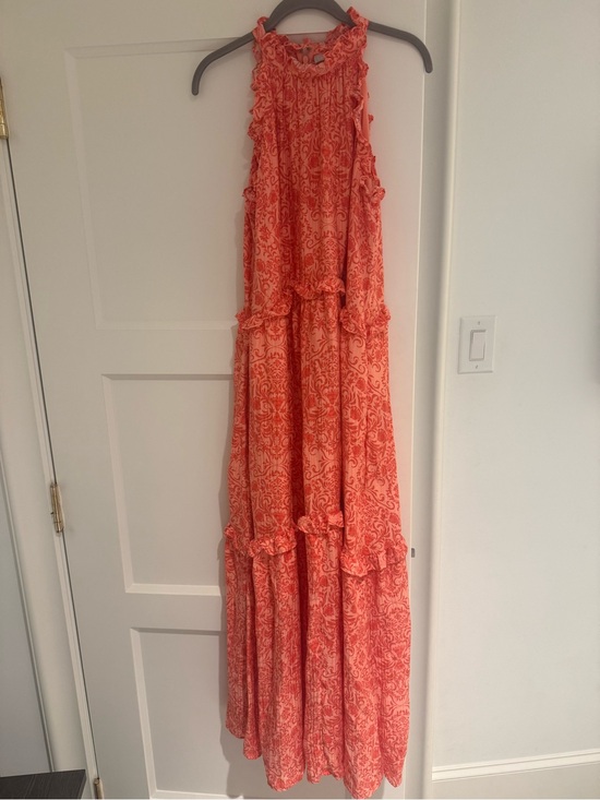 Chelsea28 Dresses & Skirts - Chelsea28 Coral Orange Floral Halter Dress